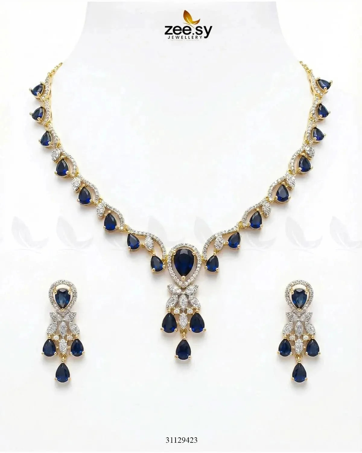 Golden Radiant Drop Necklace Set