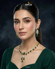 Golden Radiant Drop Necklace Set