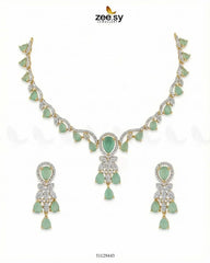 Golden Radiant Drop Necklace Set