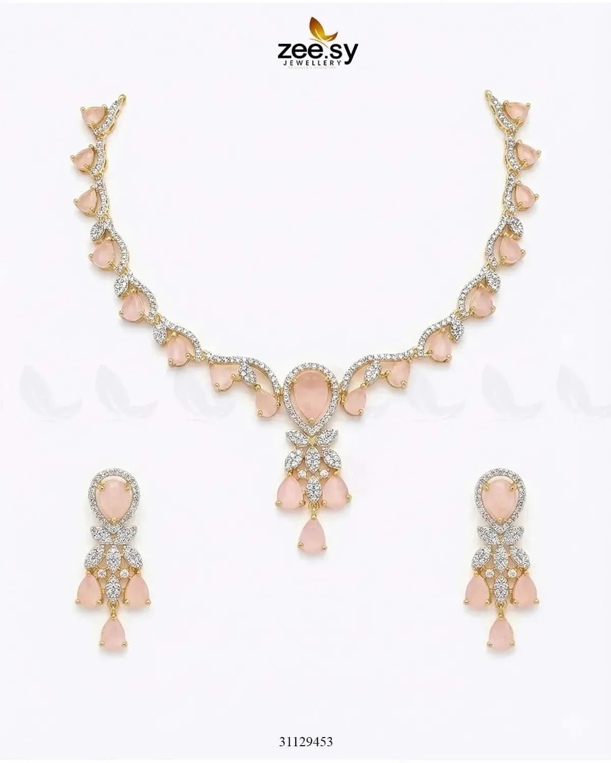 Golden Radiant Drop Necklace Set