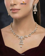 Golden Radiant Drop Necklace Set