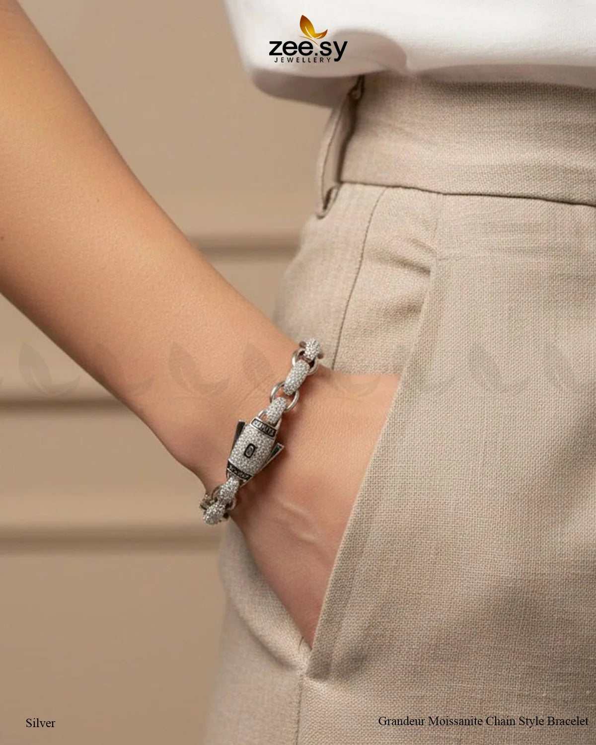 Grandeur Moissanite Charm Style Bracelet - Zeesy Jewellery