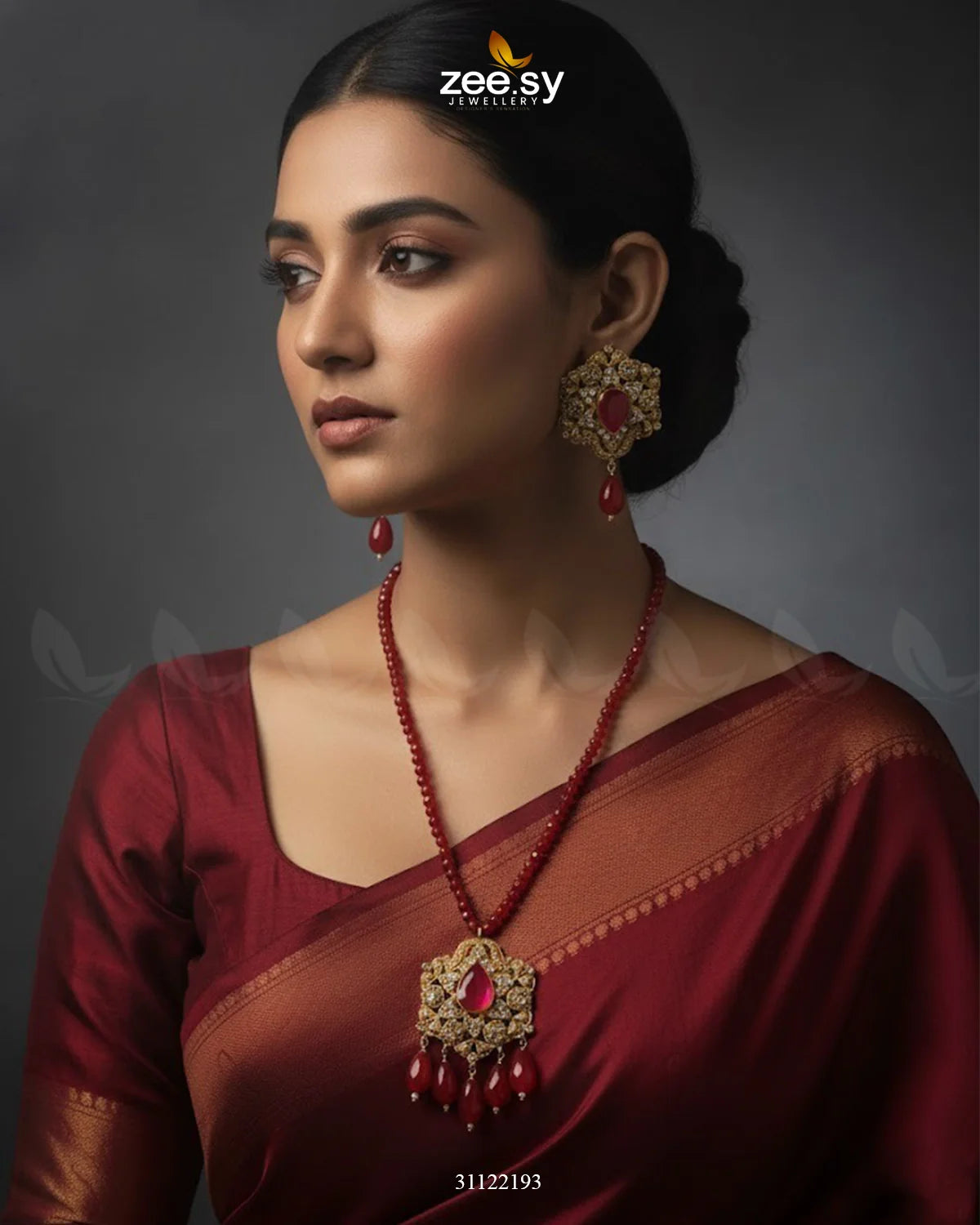 Grandeur Beaded Malla Necklace Set - Zeesy Jewellery