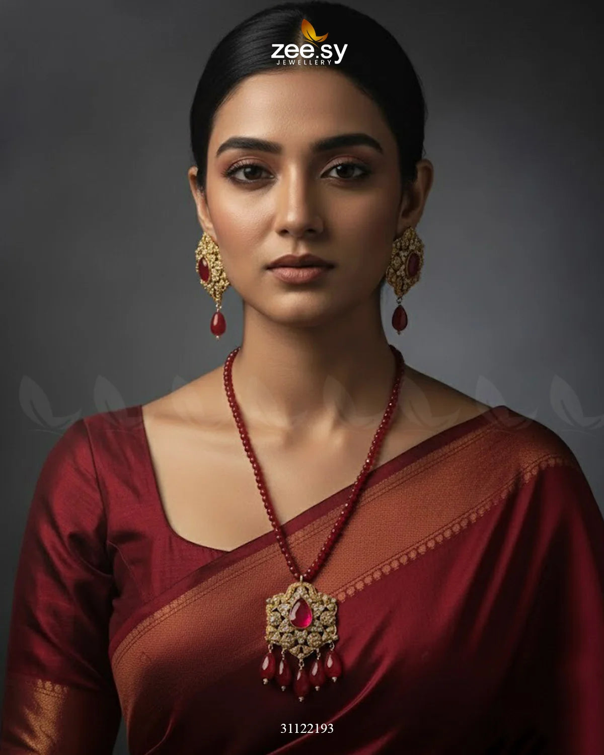 Grandeur Beaded Malla Necklace Set - Zeesy Jewellery