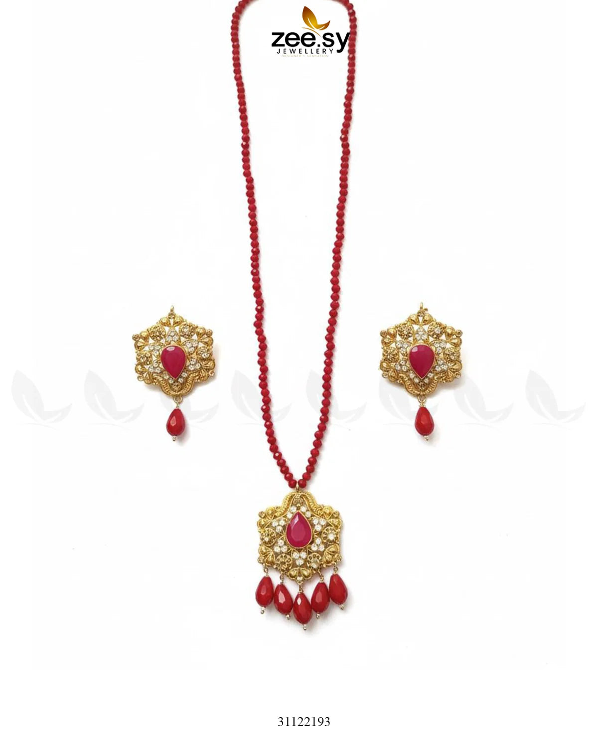 Grandeur Beaded Malla Necklace Set - Zeesy Jewellery