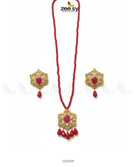 Grandeur Beaded Malla Necklace Set - Zeesy Jewellery