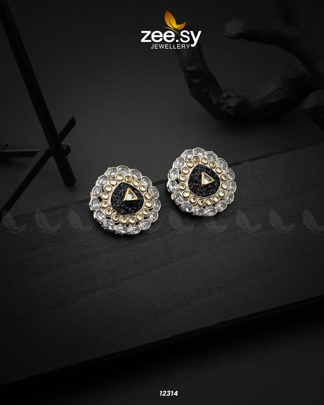 Granite Earrings Black - Zeesy Jewellery