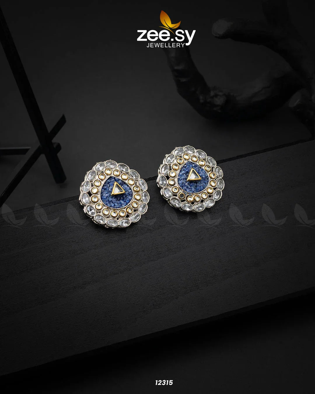Granite Earrings Blue - Zeesy Jewellery