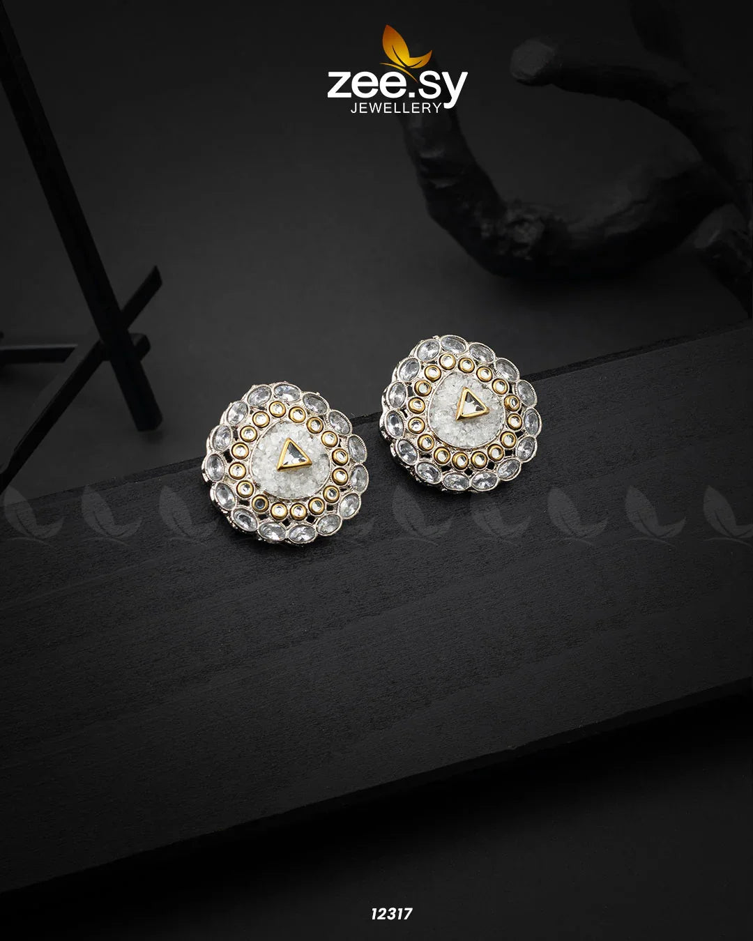 Granite Earrings White - Zeesy Jewellery
