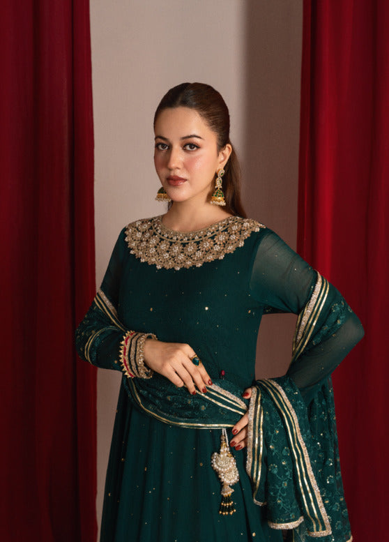 Zaaviay Stitched 3 Piece Luxury Formals Collection'2025-Green Grace