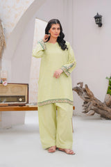 Qurb Stitched 2 Piece Summer Collection'2025-Green Mila