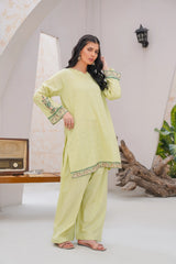 Qurb Stitched 2 Piece Summer Collection'2025-Green Mila