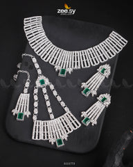 Asma's Bridal Sets Silver Green - Zeesy Jewellery