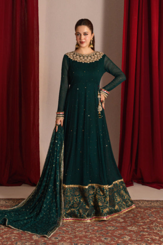 Zaaviay Stitched 3 Piece Luxury Formals Collection'2025-Green Grace