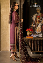 Asim Jofa Velvet Festive Pret Ajvfp-12 Embroidered Chiffon Stitched 3 Pcs