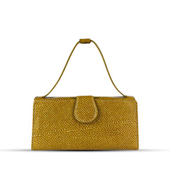 Leather Clutch With Moving Handle Yellow women's wallet & clutch in yellow by Bag X