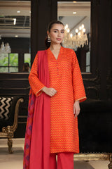 Ayla Studio Stitched 3 Piece Luxe Eid Jacquard Festive Lawn Suit-Gulnaar Wave