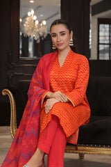 Ayla Studio Stitched 3 Piece Luxe Eid Jacquard Festive Lawn Suit-Gulnaar Wave