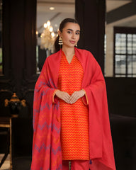 Ayla Studio Stitched 3 Piece Luxe Eid Jacquard Festive Lawn Suit-Gulnaar Wave