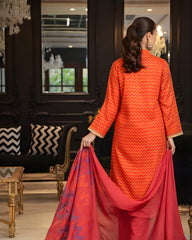 Ayla Studio Stitched 3 Piece Luxe Eid Jacquard Festive Lawn Suit-Gulnaar Wave