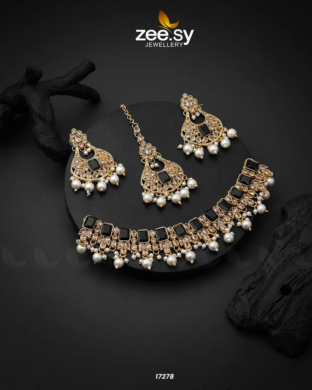 Guluband Necklace Black - Zeesy Jewellery