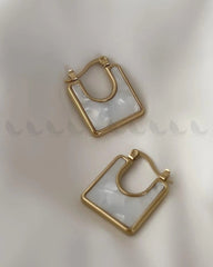 Gyre Earrings Golden White - Zeesy Jewellery