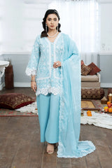 Dhaga Stitched 3 Piece Summer Suit-Opalite