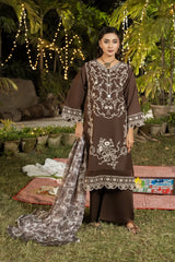 Dhaga Stitched 3 Piece Summer Suit-Mocha Elegence