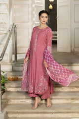 Dhaga Stitched 3 Piece Embroidered Summer Suit-Irina
