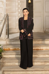 Dhaga Stitched 3 Piece Embroidered Summer Suit-Heirloom