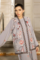 Dhaga Stitched 3 Piece Embroidered Summer Suit-Sora