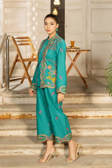 Dhaga Stitched 3 Piece Embroidered Summer Suit-Daria
