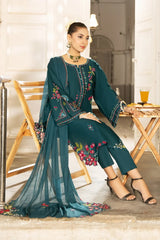 Dhaga Stitched 3 Piece Embroidered Summer Suit-Lian