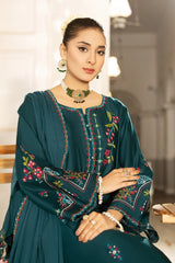 Dhaga Stitched 3 Piece Embroidered Summer Suit-Lian