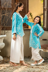Dhaga Stitched Summer Women Suit-Sky Is Blue