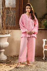 Dhaga Stitched Summer Women Suit-Pink solace