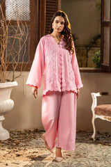 Dhaga Stitched Summer Women Suit-Pink solace