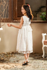 Dhaga Stitched Summer Kids Suit-Serene Bloom