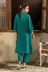 Dhaga Stitched Summer Women Suit-Green sky