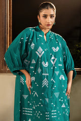Dhaga Stitched Summer Women Suit-Green sky