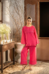 Dhaga Stitched Summer Women Suit-Vintage Rose