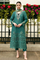 Hemline Odyssey By Mushq Unstitched 3 Piece Luxury Emb Lawn Suit-HMC-04-Whispering Waves