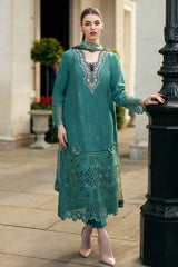 Hemline Odyssey By Mushq Unstitched 3 Piece Luxury Emb Lawn Suit-HMC-04-Whispering Waves