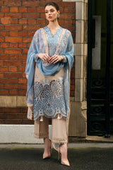 Hemline Odyssey By Mushq Unstitched 3 Piece Luxury Emb Lawn Suit-HMC-07-Mystical Muse