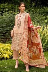 Hemline Odyssey By Mushq Unstitched 3 Piece Luxury Emb Lawn Suit-HMC-12-Blooming Belle