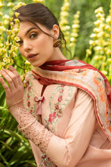 Hemline Odyssey By Mushq Unstitched 3 Piece Luxury Emb Lawn Suit-HMC-12-Blooming Belle