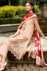 Hemline Odyssey By Mushq Unstitched 3 Piece Luxury Emb Lawn Suit-HMC-12-Blooming Belle