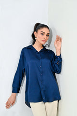 WestWalk By Mashrib Western Shirts Suit-Blue Silk Shirt