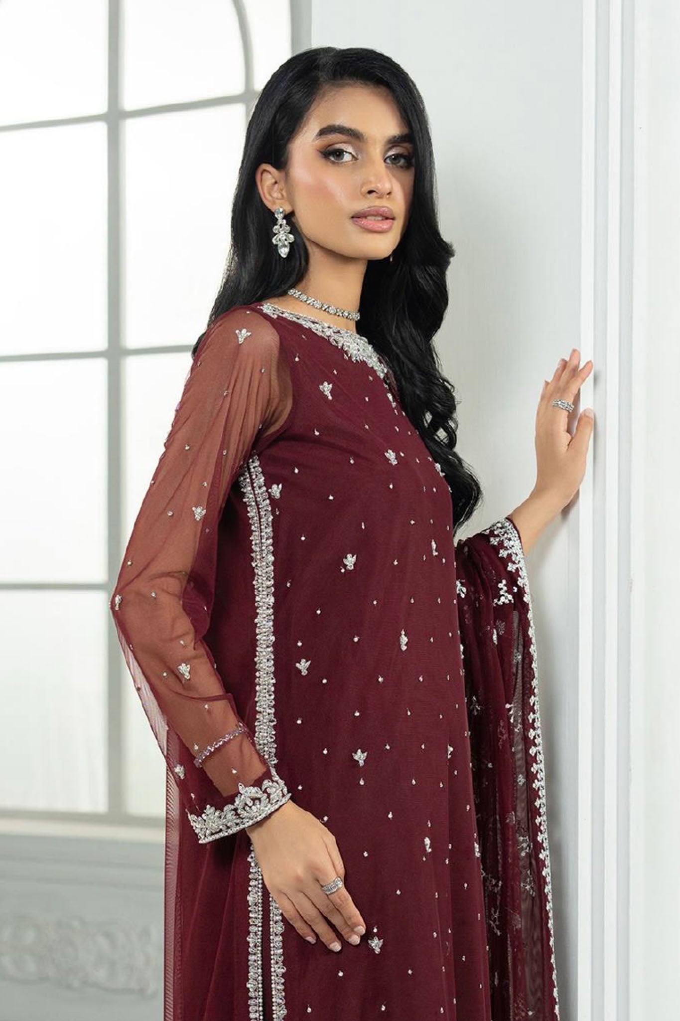 Arzou By Zarif Unstitched 3 Piece Hand Emb Formals Collection'2025-HW-04-Solena