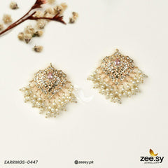 HYDERABADI EARRINGS-0447 Pink - Zeesy Jewellery